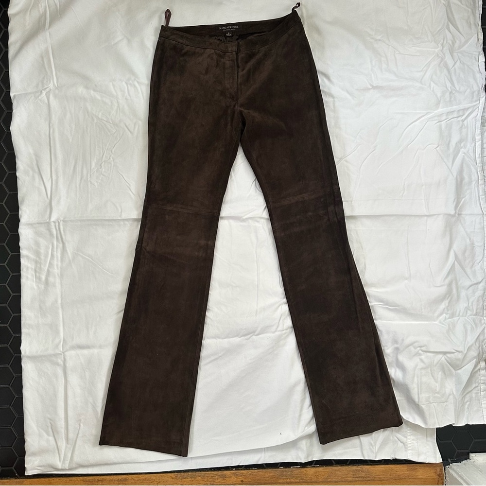 Y2K vintage brown suede low rise bootcut pants
